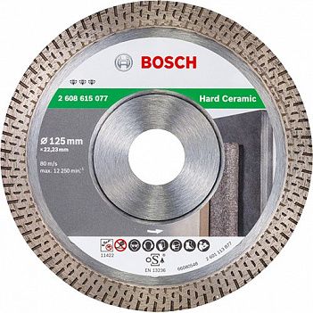 Диск алмазный сплошной Bosch Best for Hard Ceramic 125x22,23x1,4мм (2608615077)