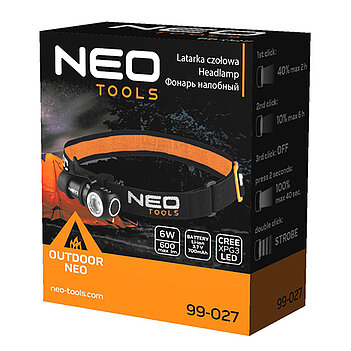 Фонарь налобный аккумуляторный Neo Tools 3,7B (99-027)