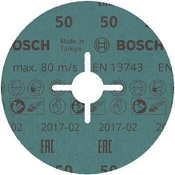 Шліфувальний фібровий круг Bosch R780 Best for Metal 125 мм P50 (2608621611)