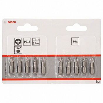 Бита Pozidriv Bosch Extra Hard 1/4" PZ2 10шт (2607001559)