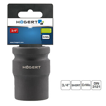 Головка торцевая 6-гранная ударная Hoegert Cr-Mo 3/4" 19 мм (HT4R141)