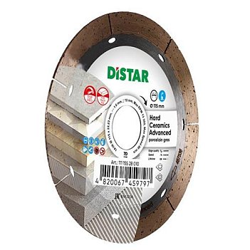 Диск алмазний суцільний Distar 1A1R Hard ceramics Advanced 115x22,23x1,6 мм (11115528010)