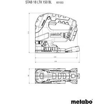 Лобзик аккумуляторный Metabo STAB 18 LTX 150 BL (601503850) - без аккумулятора и зарядного устройства