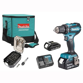 Аккумуляторная дрель-шуруповерт Makita + набор бит (SET-DDF485MK1)