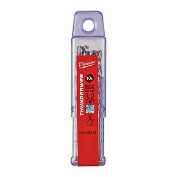 Сверло по металлу Milwaukee Thunderweb HSS-G 3,2х65 мм 10 шт. (4932352382)