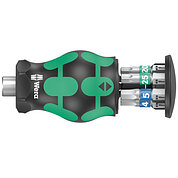 Викрутка з набором біт WERA Kraftform Kompakt Stubby Magazin 3 7 шт. коротка (05008875001)