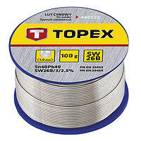 Припой TOPEX Sn60Pb40 1,0 мм 100 г с флюсом (44E522)
