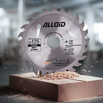 Диск пиляльний по дереву Alloid 125х22,20 мм (WS-12524)