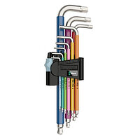 Набір ключів Hex Ball Г-подібних WERA 3950 SPKL/9 SM Multicolour 9 шт. нержавіюча сталь, з кулею (05022669001)
