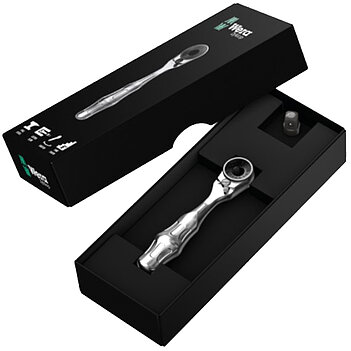 Тріскачка з бітотримачем WERA 8001 A SB Zyklop mini 1/4" 60 зубца з перехідником (05073230001)