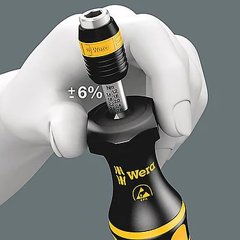 Отвертка-битодержатель динамометрическая WERA Kraftform 7430 ESD 1/4" 0,1-0,34 Нм с антистатическим покрытием (05074780001)