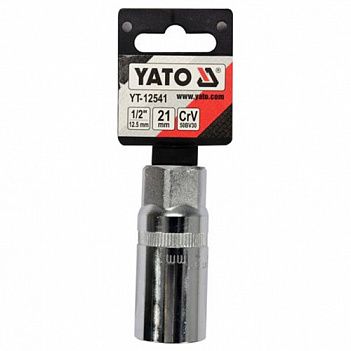 Головка торцева 6-гранна свічкова Yato 1/2" 21 мм (YT-12541)