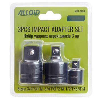 Набор переходников ударных Alloid Cr-Mo 3/8", 1/2", 1" 3 ед. (NPU-3438)
