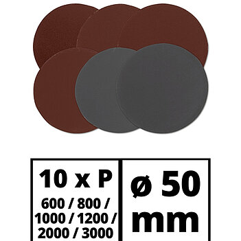 Шліфувальний круг Einhell 50 мм Р600/800/1000/1200/2000/3000 60 шт. (4133131)