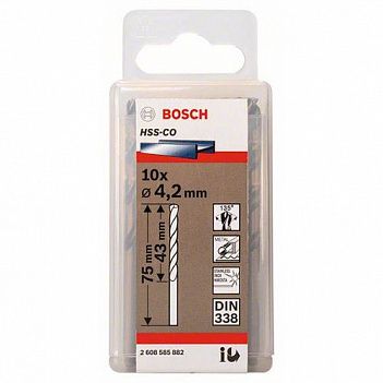 Сверло по металлу Bosch HSS-Co 4,2x75мм 10шт (2608585882)