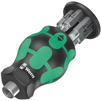 Викрутка з набором біт WERA Kraftform Kompakt Stubby Magazin 4 7 шт. коротка (05008877001)