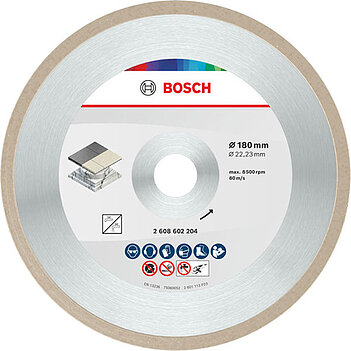 Диск алмазний суцільний Bosch Standard for Ceramic 180х1,6х22,23 мм 10 шт. (2608603233)