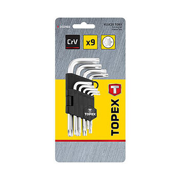 Набор ключей Torx Г-образных TOPEX Cr-V 9 ед. (35D960)