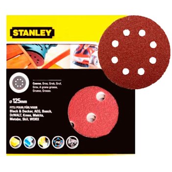 Шліфувальний круг Stanley 125 мм Р180 5шт. (STA32042)