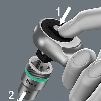 Тріскачка з бітотримачем WERA 8006 C Zyklop Hybrid 1/2" 72 зубці (05003780001)