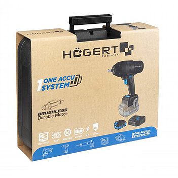Гайковерт ударний акумуляторний Hoegert (HT2E253-B14IW)