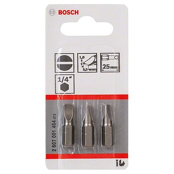 Бита Slotted Bosch Extra Hard 1/4" SL5,5 3 шт. (2607001464)