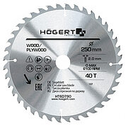 Диск пильный по дереву Hoegert Mn65 250х2,0х30мм (HT6D790)