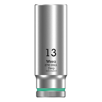 Головка торцевая 6-гранная удлиненная WERA 8790 HMA Deep Cr-V 1/4" 13 мм (05004510001)