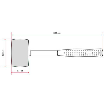 Киянка резиновая INTERTOOL 450 г (HT-0227)