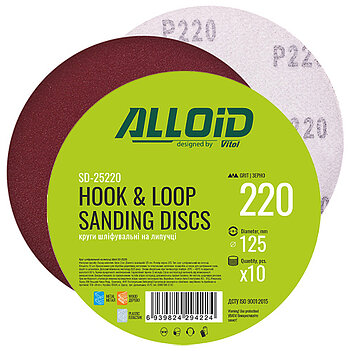 Шліфувальний круг Alloid 125 мм Р220 10 шт. (SD-25220)