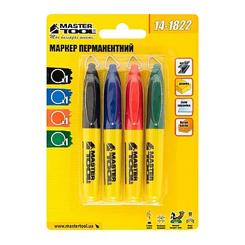 Маркер столярный MASTERTOOL 4 шт. разноцветные (14-1822)