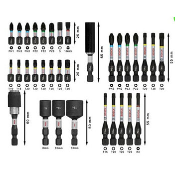 Набор бит ударных Bosch PRO Impact 1/4" 33 шт. (2608521U76)