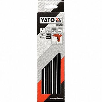 Клейові стрижні Yato 11,0 х 200 мм, чорні 5 шт (YT-82433)