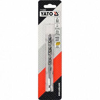 Сверло по дереву Yato HSS 8x90мм 1шт (YT-33865)