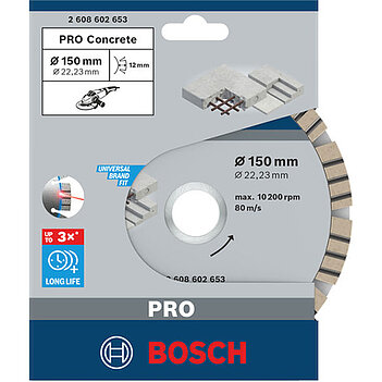 Диск алмазный сегментированный Bosch PRO Concrete 150х2,4х22,23мм 1 шт. (2608602653)