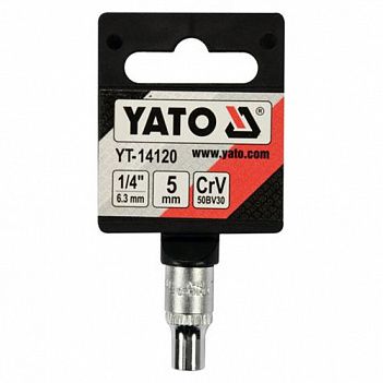 Головка торцевая 6-гранная Yato 1/4" 5 мм (YT-14120) 
