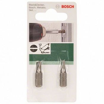 Бита Slotted Bosch 1/4" SL6,5 2шт (2609255911)