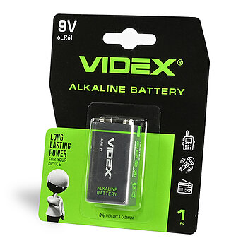 Батарейка VIDEX 9V 6LR61 1 шт. (6LR61/9V/B)