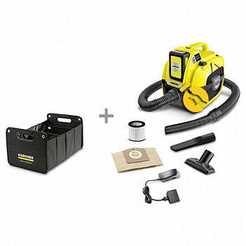 Пылесос аккумуляторный Karcher WD 1 Compact Battery Set + органайзер (9.611-310.0)