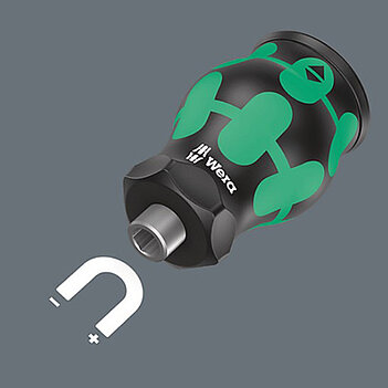 Викрутка з набором біт WERA Kraftform Kompakt Stubby Magazin 5 7 шт. коротка (05008878001)