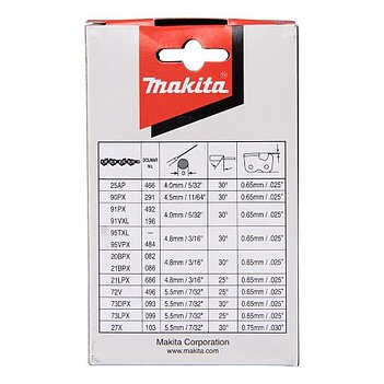 Цепь для пилы Makita 10", 3/8", 1,1мм, 40DL (191H00-0)