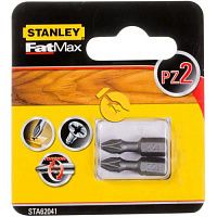 Бита Pozidriv Stanley 1/4" PZ2 2шт (STA61041)