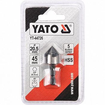 Зенкер по металлу Yato HSS 20,5x45мм 1шт (YT-44726)