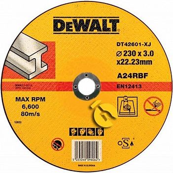 Круг відрізний по металу DeWalt 230х3,0х22,23 мм (DT42601)