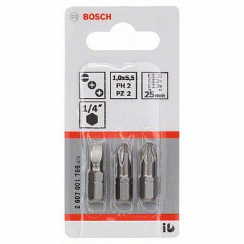 Набір біт Bosch Extra Hard 1/4" 3шт. (2607001766)