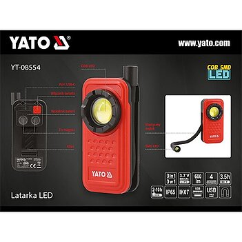 Ліхтар акумуляторний Yato 3,7 В (YT-08554)