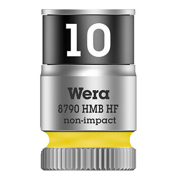 Головка торцевая 6-гранная WERA Zyklop 8790 HMB HF Cr-V 3/8" 10 мм с фиксирующей функцией (05003744001)