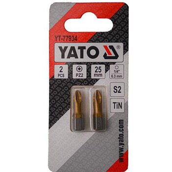 Бита Pozidriv Yato 1/4" PZ2 2 шт. (YT-77934)