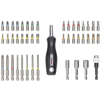 Викрутка з набором біт Bosch Extra Hard Screwdriver Bit Set 44+1 шт. (2607017732)