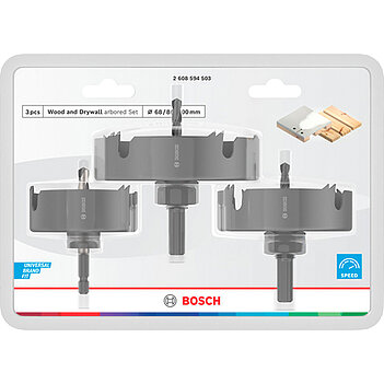 Набір коронок по дереву Bosch Wood and Drywall 3 шт. (2608594503)